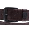 Pánsky kožený opasok Black Hand 003-78 hnedý s hnedým štepovaním