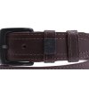 Pánsky kožený opasok Black Hand 003-78 hnedý s hnedým štepovaním