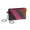 Kožená klíčenka Lagen 717-MZ/D Fuchsia Multi vícebarevná růžová