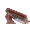Dámská kožená peněženka/penál Lagen 9000/D Caramel Multi koňaková