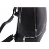 Dámsky kožený batoh Lagen BLC-22/2053 SILVER čierny so striebornými zipsami