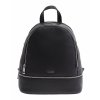 Dámsky kožený batoh Lagen BLC-22/2053 SILVER čierny so striebornými zipsami