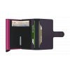 Matte Miniwallet Dark Purple Fuchsia Open