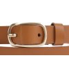Dámský úzký kožený opasek Špongr 20053 camel