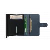 Emboss Lines Miniwallet Teal Black Open
