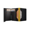 WEB Medium Matte Slimwallet Black & Ochre Black Open