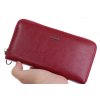Velká dámská kožená peněženka na zip Carmelo 2127 vínová