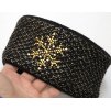 Dámská zimní pletená čelenka R-Jet CL11 černá se zlatým lurexem