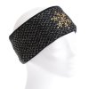 Dámská zimní pletená čelenka R-Jet CL11 černá se zlatým lurexem