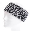 Dámska zimná pletená čelenka R-Jet CL13 sivý leopard