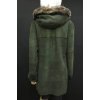 Dámský velurový kabát z ovčí kožešiny zelený