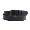 Pánský kožený opasek Black Hand 003-98 černý + modré štepování