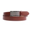 Pánský kožený opasek Špongr 350030 s plnou sponou AUTOMAT koňakově hnědý