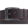 Pánský kožený opasek Black Hand 091-78 hnědý + hnědé štepování