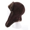 Kožešinová ušanka z ovčiny DU16 tmavě hnědá velurová