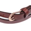 Dámský úzký kožený opasek Špongr 20063 koňakově hnědý