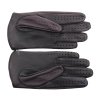 Řidičské rukavice BOHEM z jelení kůže tmavě hnědé / černé s podšívkou NanoAg