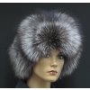 Kožešinová ušanka ze stříbrné lišky RU2