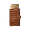 Dvojité puzdro na karty SECRID PREMIUM Twinwallet Emboss Lines Cognac koňakovo hnedé