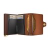 WEB Medium Emboss Lines+ Twinwallet Cognac Brown+ Open