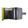 WEB Medium Matte Miniwallet Grey & Lime Lime Open