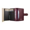 WEB Medium Emboss Diamond+ Miniwallet Bordeaux Cashmere+ Open