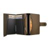 WEB Medium Matte Satin Miniwallet Bronze Cedar Open