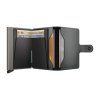 WEB Medium Matte Satin Miniwallet Steel Earth Grey Open