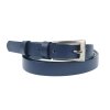 Dámsky úzky kožený opasok Špongr 2032 námorná modrá