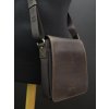 Pánska nylonová taška cez rameno Hexagona 299152 hnedá s koženou chlopňou