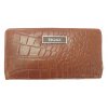 Velká kožená peněženka na zip Segali 910199124 koňakově hnědá krokodýlí kůže