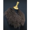 Kožušinový golier z tibetskej ovce L240 hnedý