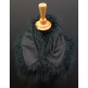 Kožušinový golier z tibetskej ovce L239 tmavo zelený