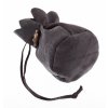 Kožený měšec z broušené teletiny  VELKÝ - tmavě hnědý ME - 33