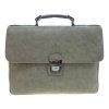 kvalitní šedohnědá pánská jednodílná aktovka z koženky
