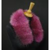 Krátký kožešinový lem na kapuci z mývalovce 60 cm - 6020 FUCHSIE