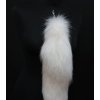Kožušinový chvost na kabelku z líšky O11 biely