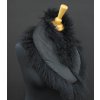 Kožušinový golier z tibetskej ovce L80 čierny