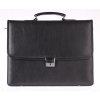 černá kožená aktovka Špongr - velká třídílná zakládaná