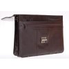 Pánská kožená aktovka dvoudílná - tmavě hnědá hovězina s připínacím popruhem