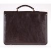 Pánská kožená aktovka dvoudílná - tmavě hnědá hovězina s připínacím popruhem