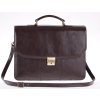 elegantní hnědá pánská kožená aktovka s připínacím popruhem přes rameno