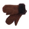 Splus Detské palčiaky kožušinové DPA24 velúrové hnedé veľ, 4-5 rokov
