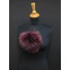 Velká kožešinová bambule - přívěsek na kabelku BAMK104 vínová