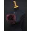 Velká kožešinová bambule - přívěsek na kabelku BAMK104 vínová