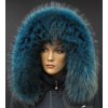 Kožešinový lem na kapuci z finského mývalovce - 2054 PETROL BLUE