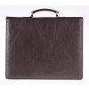 Veľká kožená advokátska aktovka s tromi priehradkami – hnedá hovädzina