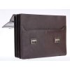 Veľká kožená advokátska aktovka s tromi priehradkami – hnedá hovädzina