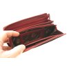 Veľká kožená peňaženka na zips Cosset 4513 Komodo tmavo červená