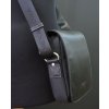 Pánska textilná crossbody taška Hexagona 299164 čierna s koženou chlopňou